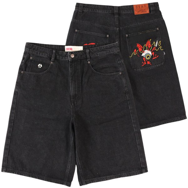 画像1: GRIMEY / GRMY (グライミー) “PEACE WITHIN THE WATCHING EYEZ BAGGY DENIM SHORTS” (1)