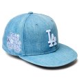 画像1: NEWERA（ニューエラ）“59FIFTY Denim ロサンゼルス・ドジャース ワールドシリーズサイドパッチ ウォッシュドデニム” (1)