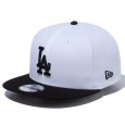 画像1: NEWERA（ニューエラ）“9FIFTY ロサンゼルス・ドジャース ホワイト × ブラック ブラックバイザー” (1)