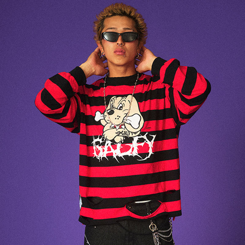 2023.10.18再入荷】GALFY(ガルフィー) “ビリビリボーダー ロンTee